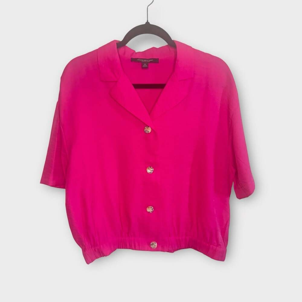 Marc New York pink boxy button down blouse